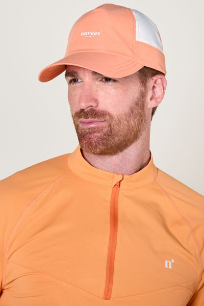 Casquette anti-UV pour homme en couleur Sorbet Abricot, UPF 50+, idéale pour les activités de plein air.