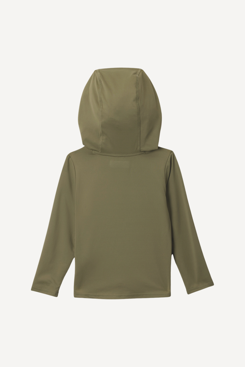 Sweat-shirt anti-UV kaki pour enfant, léger et respirant, idéal pour jouer au soleil, avec capuche et protection UPF50+.